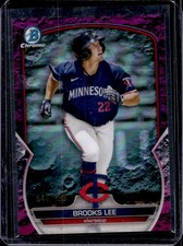 2023 Bowman Brooks Lee Chrome Prospects Fuchsia Lunar Crater Refractor #/199