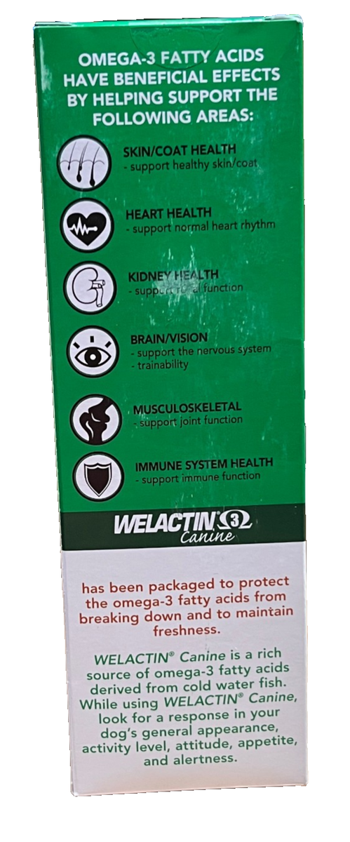 Nutramax Welactin Omega Fish Oil for Dogs, Skin, Joint Brain