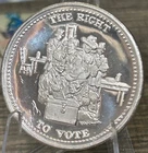 JOHNSON MATTHEY .999 FINE SILVER ART ROUND - THE RIGHT TO VOTE
