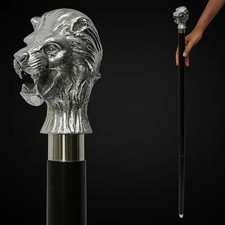 Lion Head Walking Cane – Handmade Brass Handle, Stick