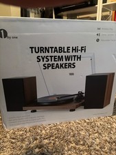 1byone Wireless Turntable Hi-Fi System 36W Bookshelf Speakers Vinyl Record...
