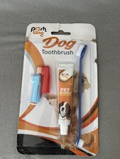 Posh Wag DOG Dental Kit - Dual Double Toothbrush, Toothpaste  2 Finger brushes