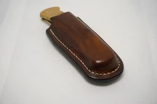 handmade buck 110 custom leather sheath Dark Walnut, waxed, Sheath Only