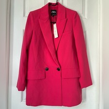 Zara READ Pink double-breasted oversized Women s Blazer blogger fav size XS