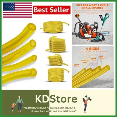 4-Piece Multi-Size Petrol Fuel Line Hose Kit for Small Engines