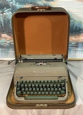 Vintage Remington Quiet Riter Miracle Tab Typewriter Green Keys w/ Hard Case thumbnail