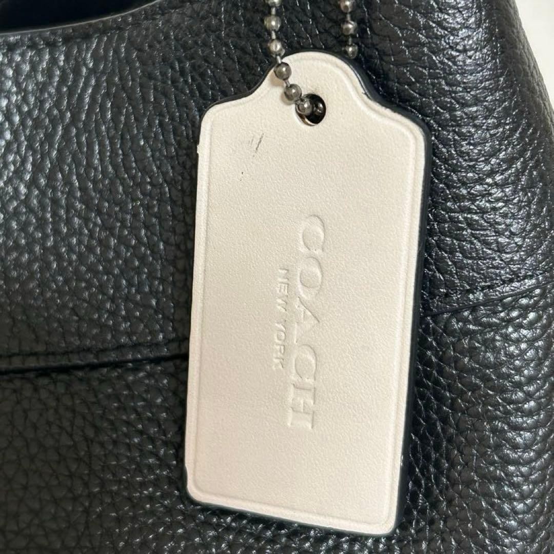 COACH Python Pattern Leather Shoulder Bag Black A… - image 9