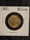 1881 $5 Liberty Head Gold Coin