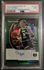 2020-21 Panini Prizm Sam Merrill Prospect Auto #PA-SM Green PSA 9