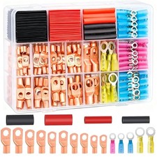 /Battery Cable Ends AWG 2 4 6 8 10 12 14 16 Gauge Copper Cable Wire 180PCS
