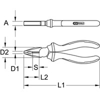 Ks Tools 117.1111 Ergotorque Vde Kombizange, 170Mm