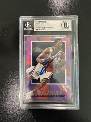 1996-97 Skybox EX-2000 Allen Iverson auto Rookie Autograph BGS RC