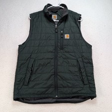 Carhartt Gilliam Rain Defender Puffer Vest Men's M Quilted Logo Zip Lightweight