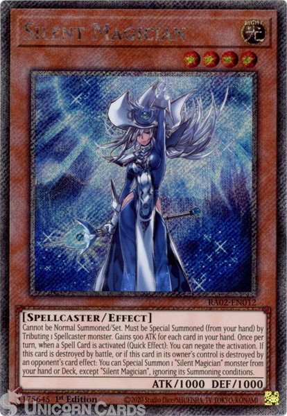 RA02-EN012 Silent Magician : Platinum Secret Rare 1st Edition YuGiOh Card