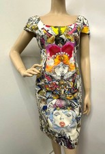 Versace Women Multicolor Pencil Dress Fabric Printed Mini Bodycon Wrap Sz IT 40