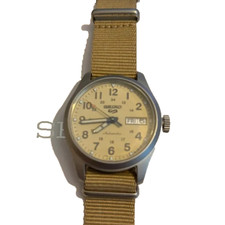 Seiko  Field Sports Style Automatic 36.4 MM Beige Watch SRPJ83K1 Full Set