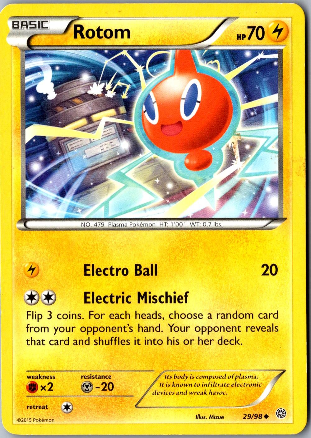 Rotom 29/98 Uncommon XY Ancient Origins LP Pokemon Card