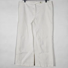 Valentino Wide Leg Italy Womens Size 12 White Denim Jeans