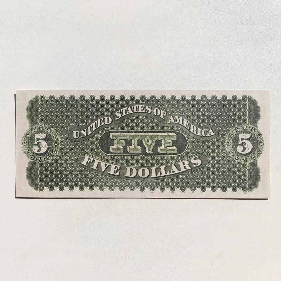 5 Dollars 1861 Philadelphia Demand Note Greenback Reproduction Banknote Fr.US# 2 - Image 4 of 4