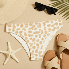 Aerie Women's Size M Tan Animal Print Hipster Bathing Suit Bikini Bottom