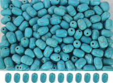 Turquoise Stone Cylinder Beads for Jewelry Making - 200pcs 8x12mm Blue Tube S...