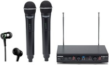 SAMSON Stage 212 Dual VHF Handheld Wireless Microphone System w 2 Q6 Mics Bundle