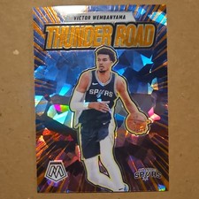 Panini 2024-25 Mosaic Thunder Road Victor Wembanyama #8 Orange Ice Prizm /49