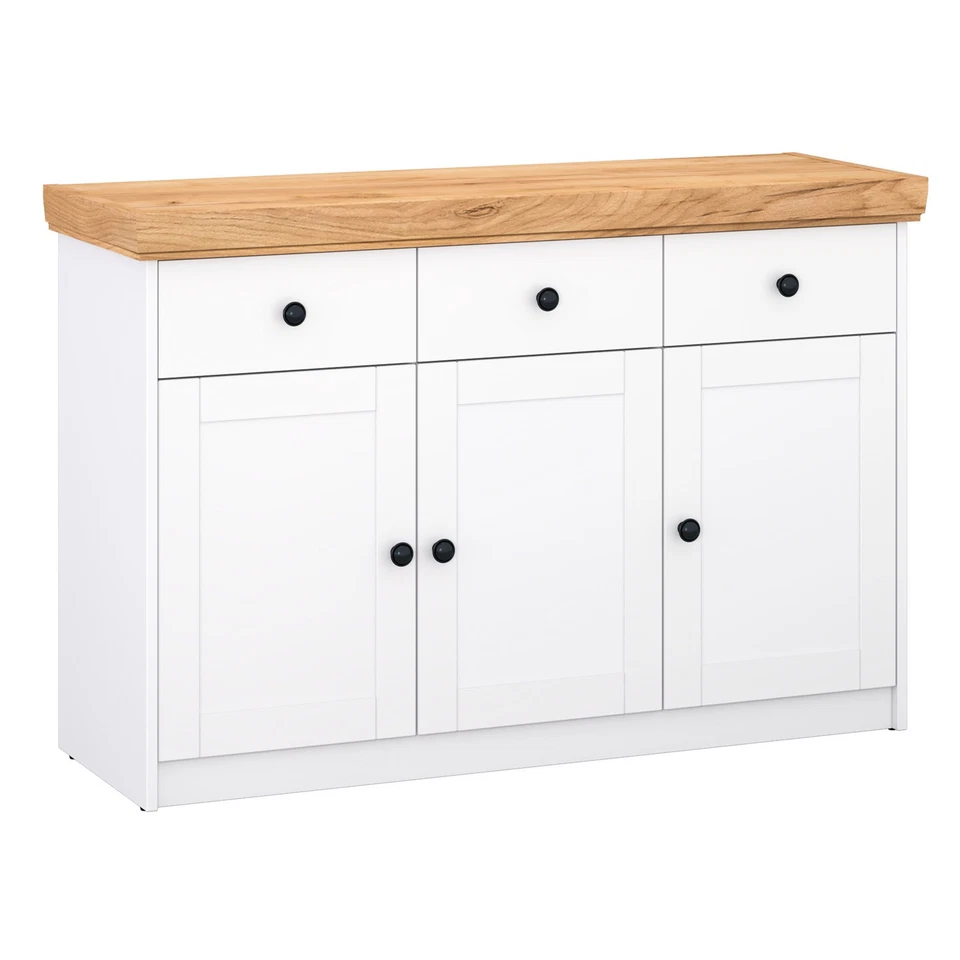Kommode mit Schubladen Weiß Holz Sideboard Anrichte Schrank Landhaus Homestyle4u