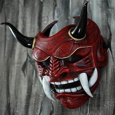 Japanische Hannya Oni Maske Samurai Halbmaske Cosplay Halloween Dämon
