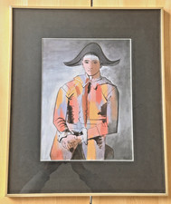 Gerahmter Kunstdruck "Arlequin, Les Mains Croisees" von Pablo Picasso - Harlekin