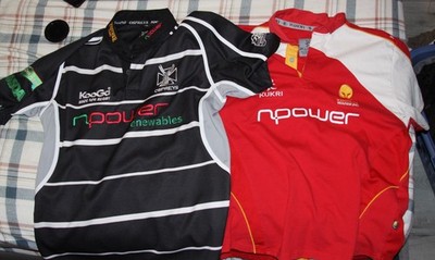 Large (L) 2 x Rugby Jersey, Ospreys, Worcester Warriors
