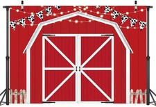 Red Barn Door Backdrop Wooden Barn Door Farmhouse Photography Rustic Farm Bac...