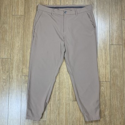 Primo Golf Pants Men 36 Short (36x26) Tan Performance Joggers Ankle Zip *READ