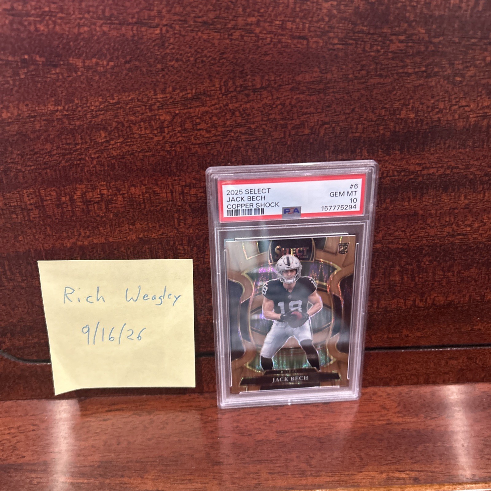 2025 Select Jack Bech Copper Shock #6 PSA 10