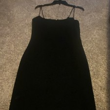 Oscar de la Renta Black Sheath Dress Strappy Sleeveless Straight Neck Size 12