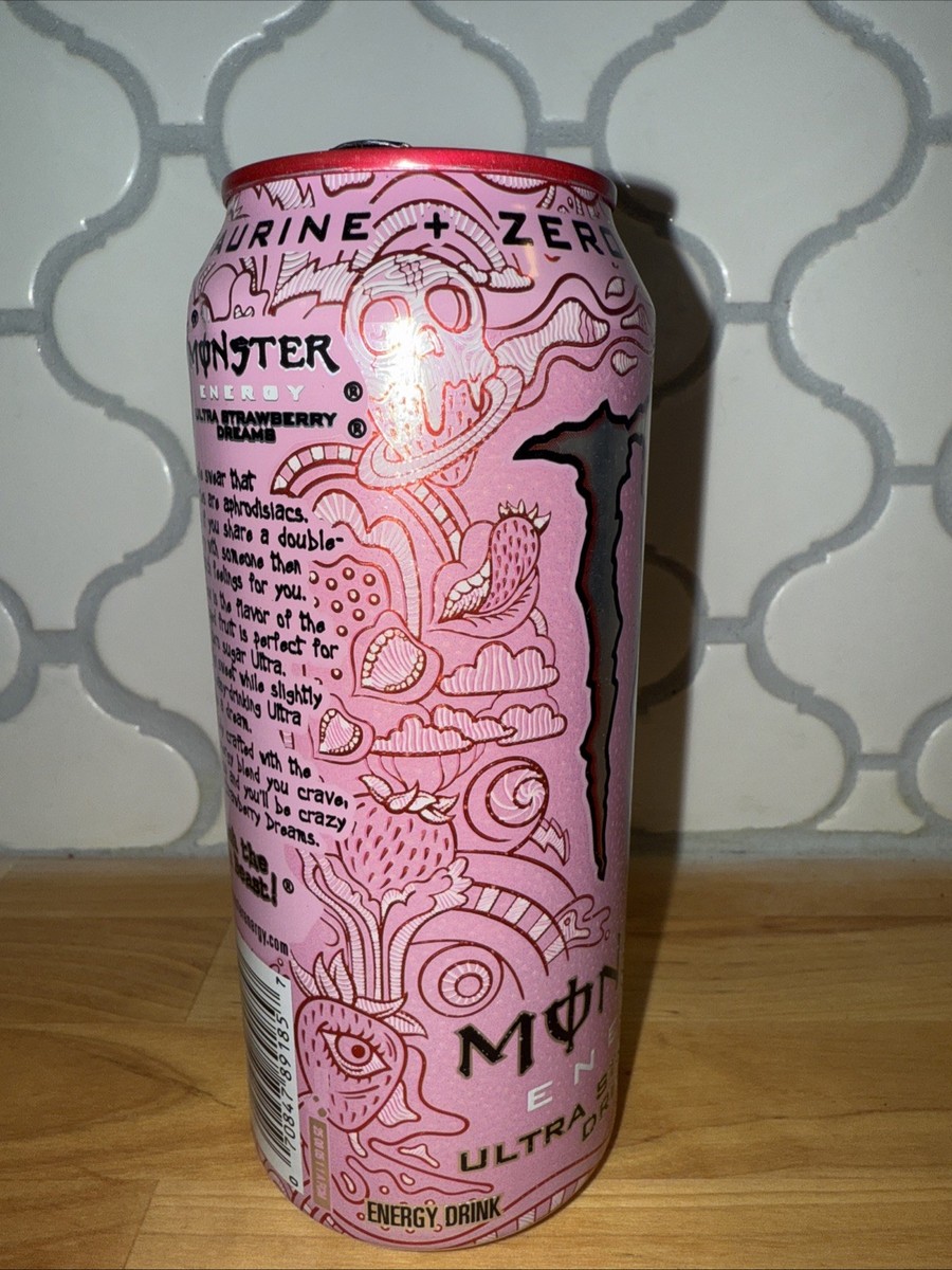 Monster Energy Drink Ultra Strawberry Dreams EMPTY 16oz CAN  Collect/RepurposeArt