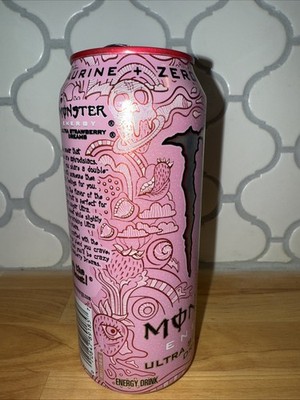 Monster Energy Drink Ultra Strawberry Dreams EMPTY 16oz CAN Collect/RepurposeArt