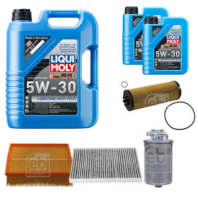 FEBI Inspektionspaket 7L LIQUI MOLY 5W-30 Longtime High Tech für Audi A6 Avant