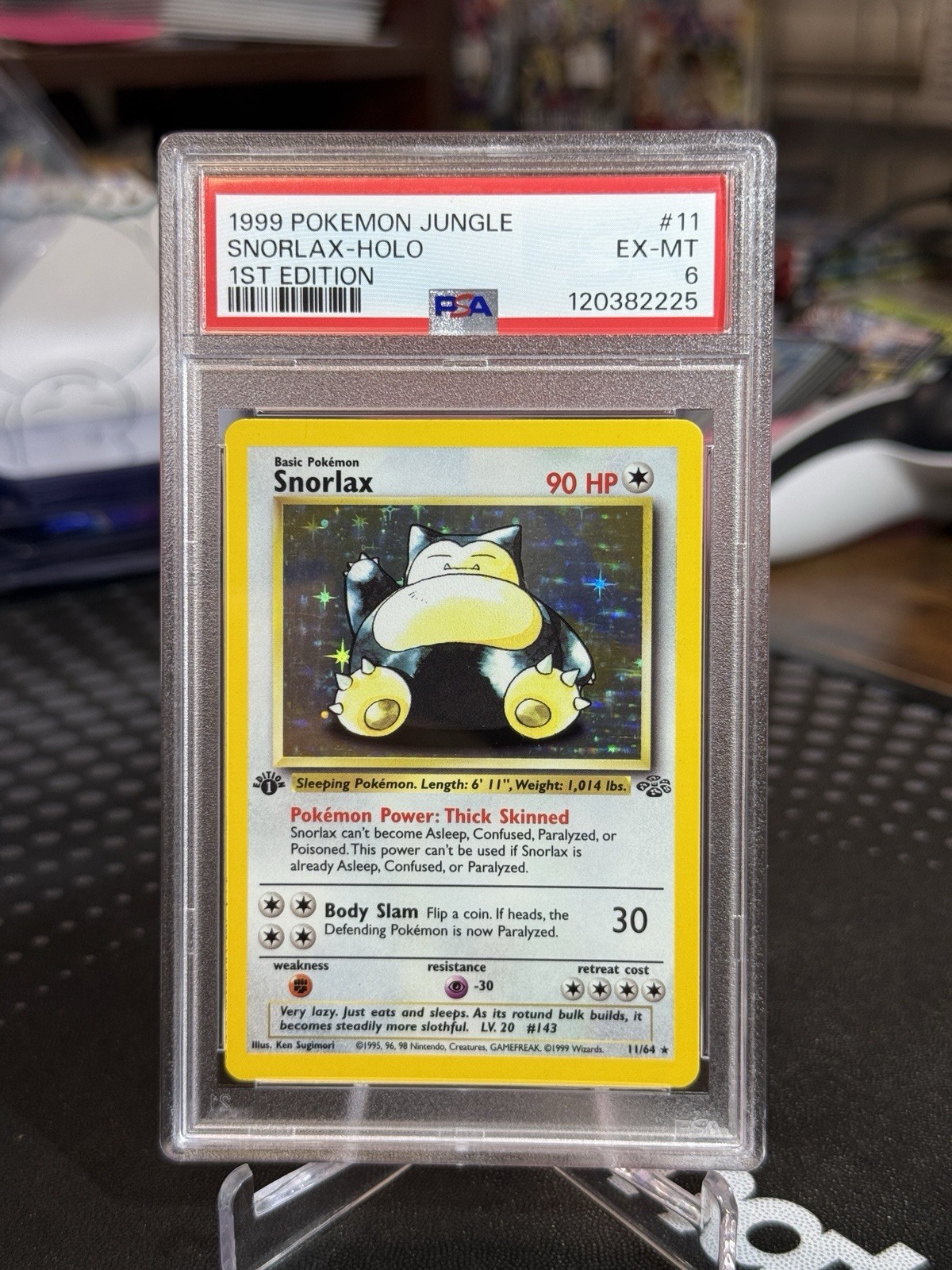 1999 Pokemon TCG Jungle 1st Edition Snorlax Holo Card 11/64 - PSA 6