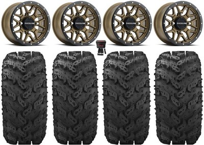 Raceline Krank 14''Bronze Wheels 28''Reptile Tires Can-Am Maverick X3