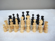 alte Schachfiguren Schach Holz Handgedrechsel...