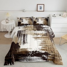 Abstract Comforter Set King Size, Modern Abstract Art Bedding Set 3pcs for Ki...