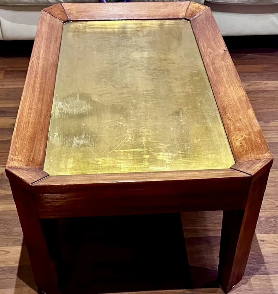 Mesas de café y terminales MCM de colección/JUEGO DE 3/acabado roble rojo con incrustación de tono cobre/sólido Foto 2 de 4