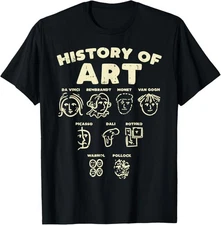 NEW LIMITED History Of Art Funny Famous Artists Meme Joke Painter Gift T-Shirt