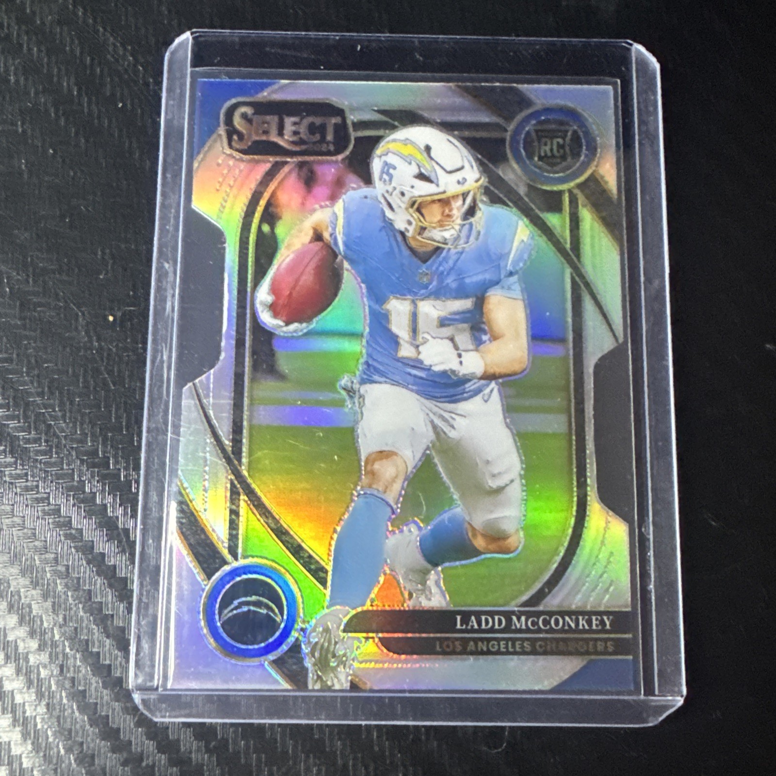 2024 Panini Select - Club Level Ladd McConkey #268 Silver Prizm Die-Cut (RC)