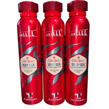 3x Old Spice Deep Sea Body Spray 250mL Deodorant Ocean Scent Lot NEW