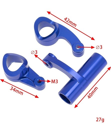 DKKY 1/8 Aluminum Alloy Steering Bellcrank Composite Set ARRMA Kraton 6S (Blue) - Picture 4 of 4