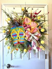 Summer Wreath, Flip Flops And Sunglasses