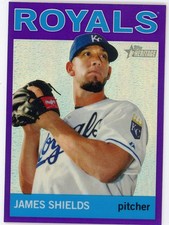 2013 Topps Heritage Chrome Purple Refractor SP James Shields #33 Royals 