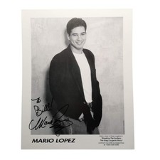 Mario Lopez 8 x 10 Photo B&W Head Shot Signed Greg Louganis Hollywood
